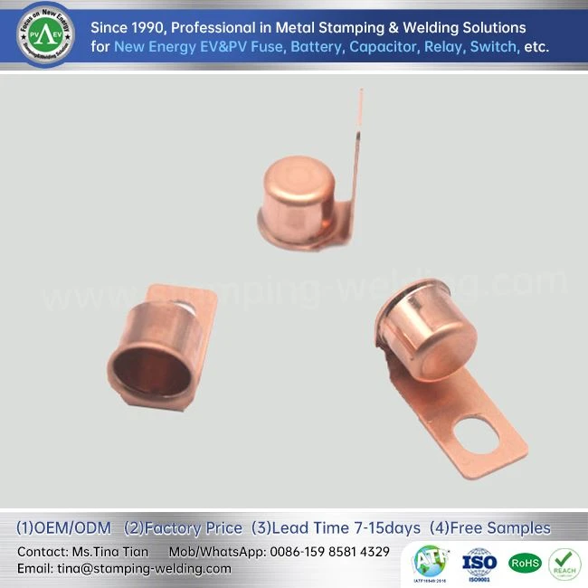 Copper End Caps Round For PV Fuse