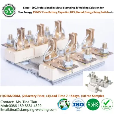 Soporte de cobre para eslabón fusible tipo hoja de cuchillo