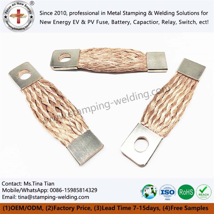 Conectores trenzados de cobre eléctrico flexible
